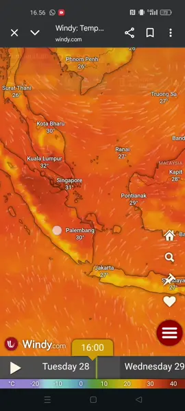 Terpantau hari ini lumayan angek Wak... #pekanbaru #riau #panas 
