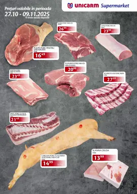 În perioada 27.10.2025 - 09.11.2025 găsești carne proaspătă, lactate delicioase, mezeluri, patiserie și înghețată – toate din gama proprie de produse - făcute cu grijă și pasiune, din ingrediente atent alese. Și pentru confortul tău, găsești și produse colaterale – de la cafea și dulciuri până la articole de uz zilnic – tot ce ai nevoie, într-un singur loc!   📍Te așteptăm în magazinele Unicarm Supermarket – unde tradiția și calitatea merg mână în mână!