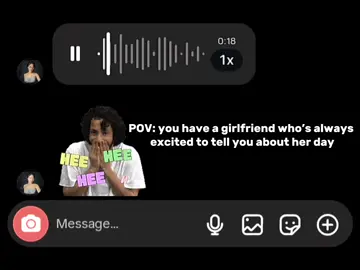 Pov: your girlfriend can’t wait to share every little thing that happened in her day with you. #fyp #pov #girlfriend #vm #fypp 