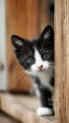 白黒はちわれ子猫ちゃんが歌うおもちゃのチャチャチャ🐈‍⬛ #catsoftiktok #aicat #kitten #catsinging #cat 