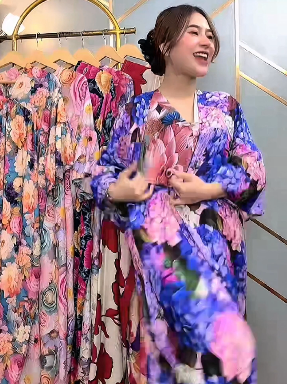 YURI Daster Terbaru Kekinian 2025 Bahan Rayon Motif Viral Busui dress V neck#dastermurah #dress #dasterkekinian 