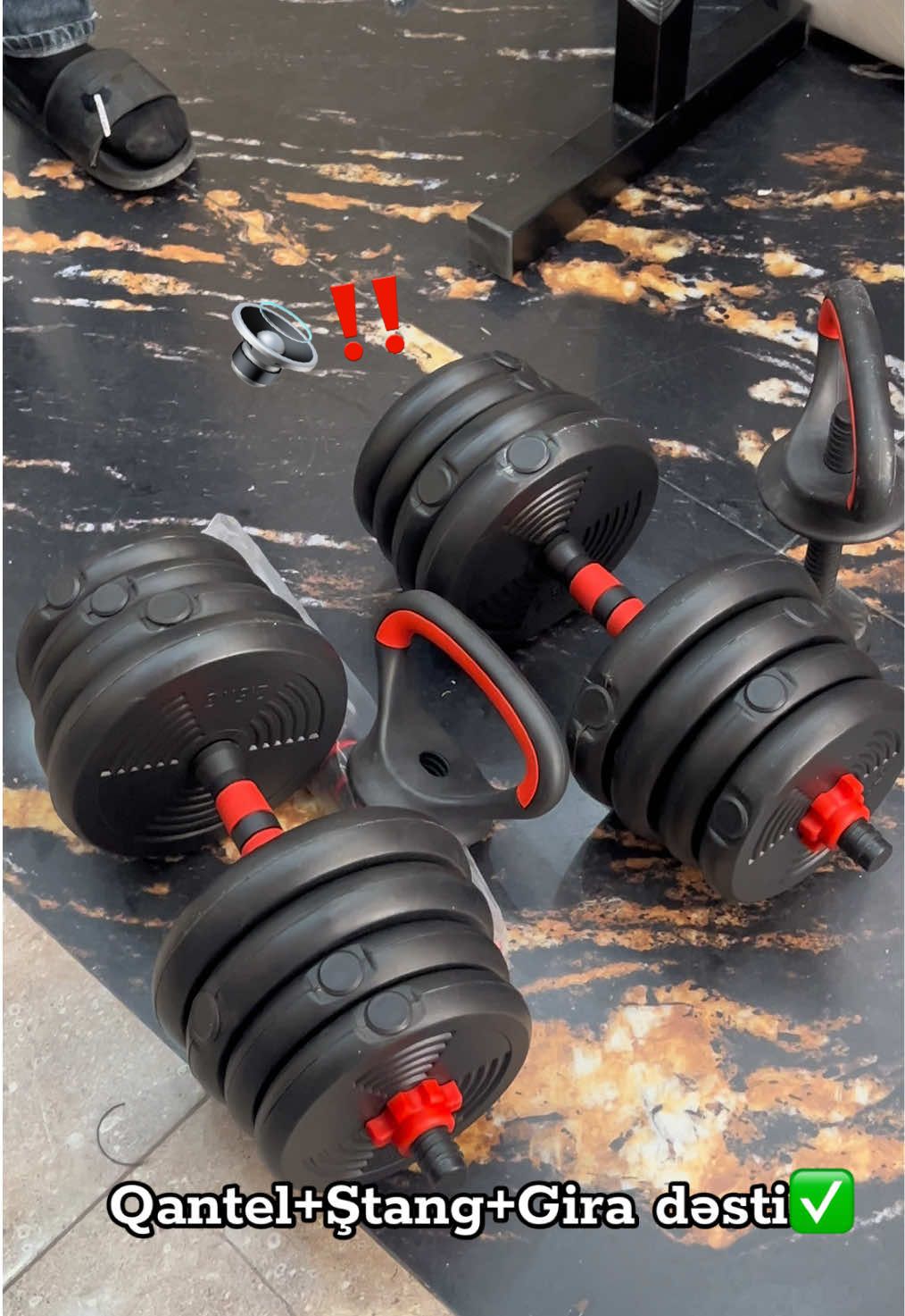 Qantel+Ştang+Gira dəsti bütün çəkilərdə‼️ #idman #endirim #kesfet 