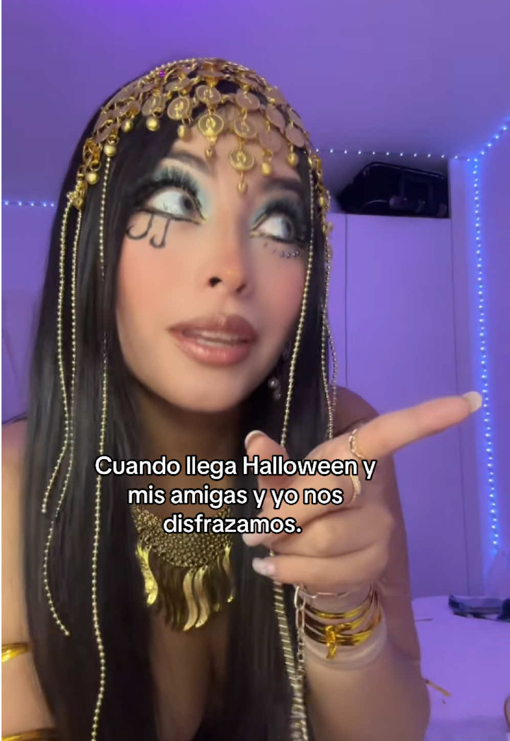 Jajajja empezó Halloween #disfrazhalloween #halloween2025 #cleopatra #maquillajecleopatra 