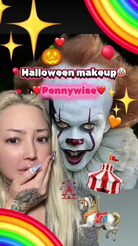 ※Fake blood※ 本気のハロウィンメイク🤡🎈🎪本気すぎて3時間かかったけど美しすぎない？ #ハロウィンメイク #pennywise 