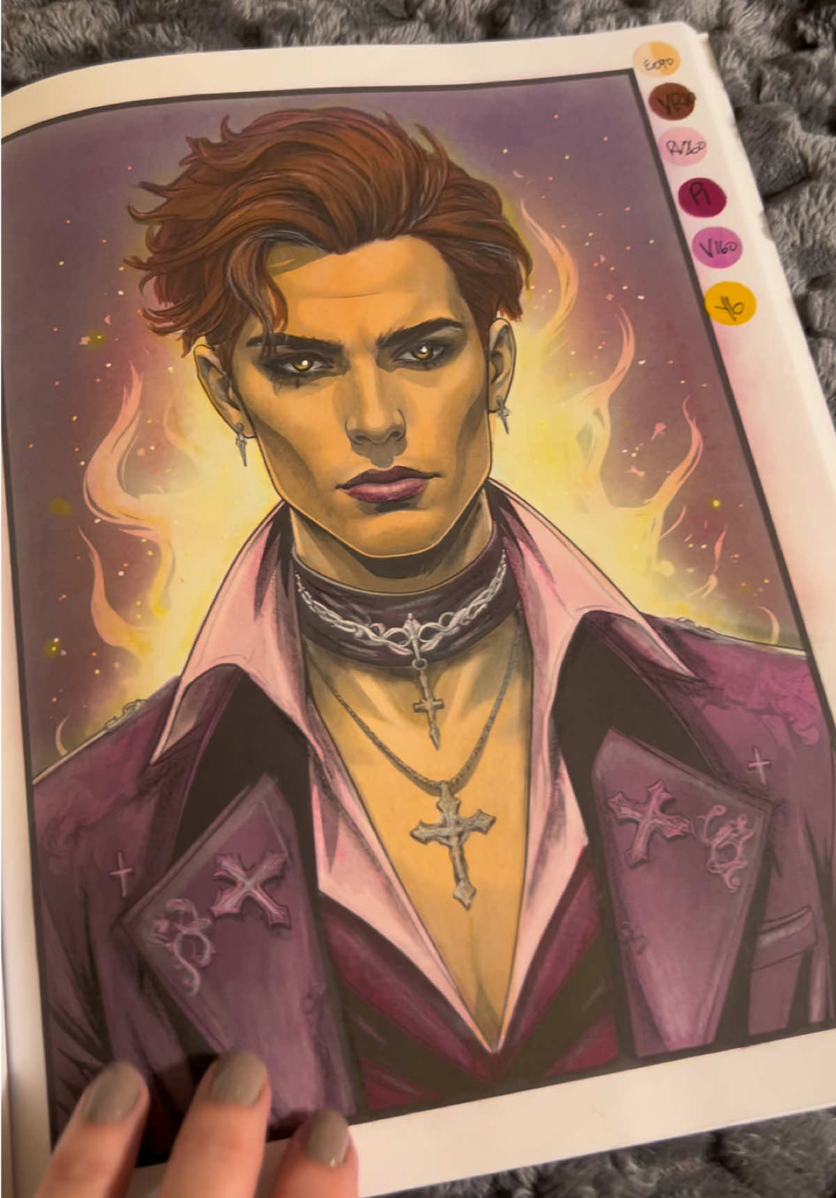 Latest page from Dark Hearts coloring book 🔥🖤🔥🖤🔥   I completed this one off-line, but did manage to film it, coming to my YT channel soon! I’ll be back to doing lives this week, sorry it’s been a while! I miss you all. #colortok #adultcolouring #fyp 