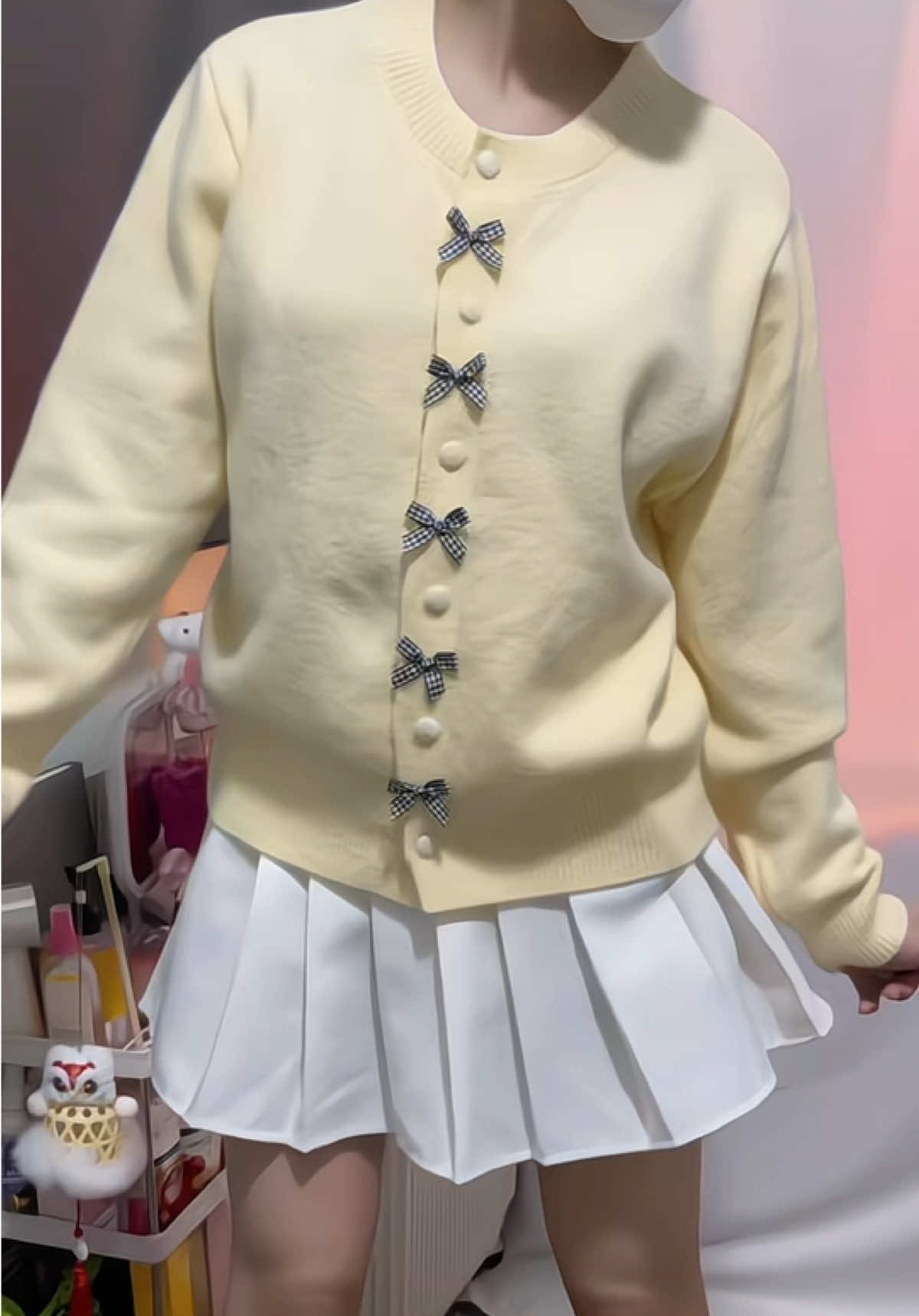 Áo len đính nơ siêu xinh🫰🏻 #viral #xuhuong #thoitrangthudong #aolen #aocardigan 