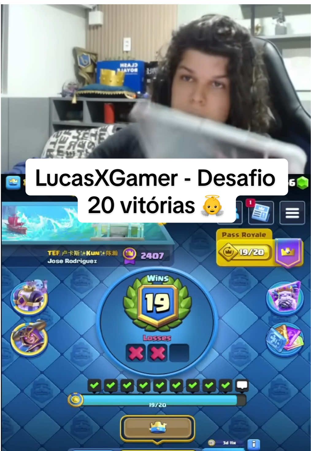 LucasXGamer - Desafio 20 vitórias 👼 #lucasxgamer #desafio20vitorias #clash #clashroyale #predict 