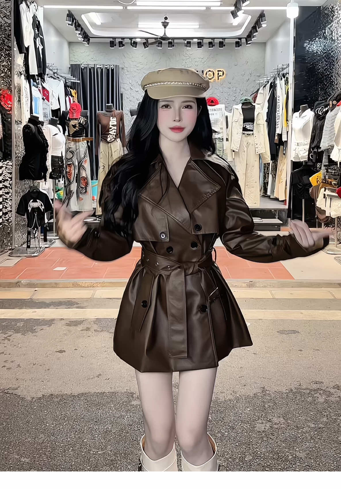 Bỏ lại muộn phiền hết đi. Áo măng tô da cá tính sỉ 2xx #nguonhangninhhiep #nguonsi #viral #xuhuongtiktok2025 #titshopninhhiep 