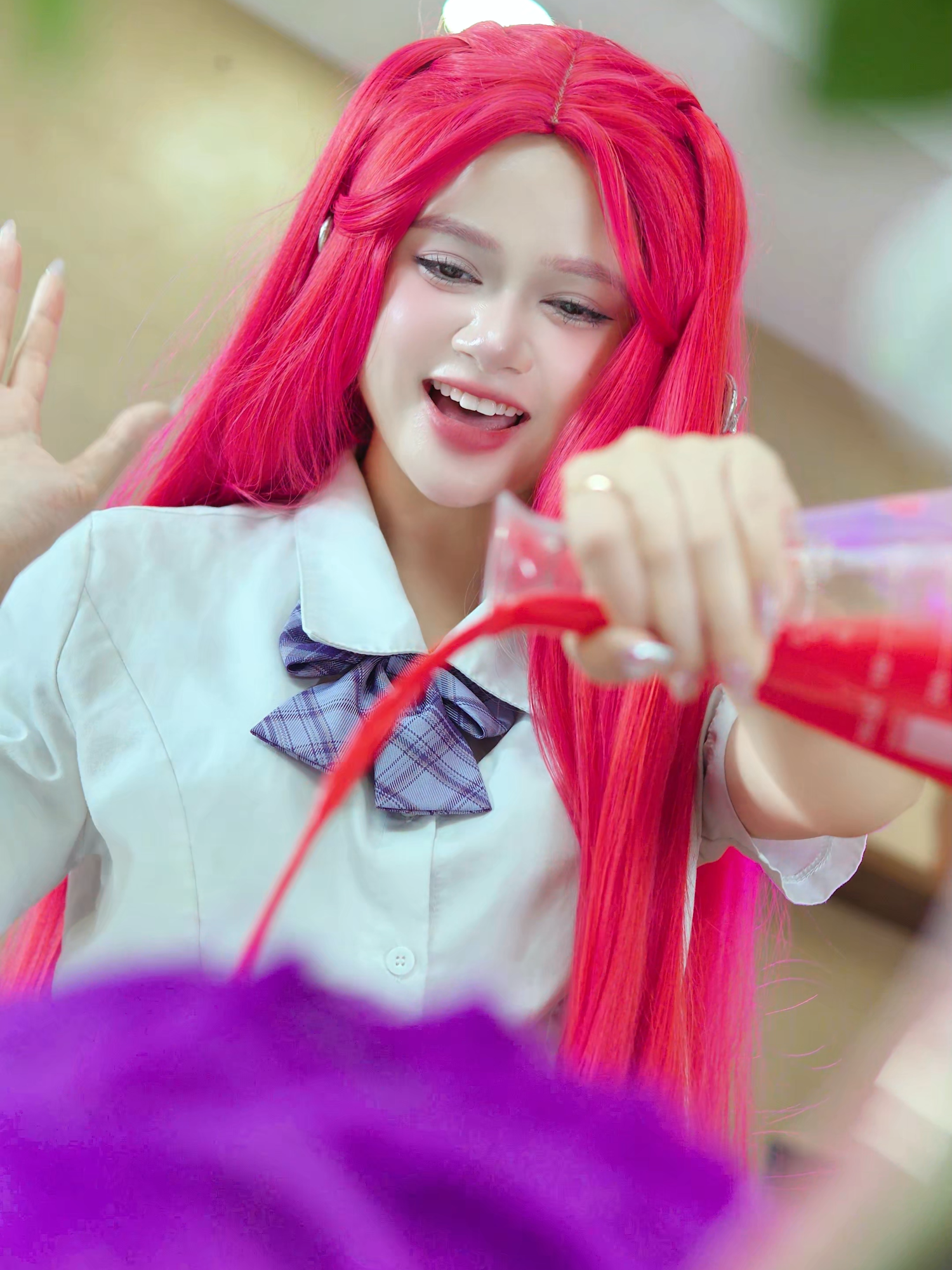 The Truth Behind Her Hair 💜🧡#lilymeow #lilymiumiu