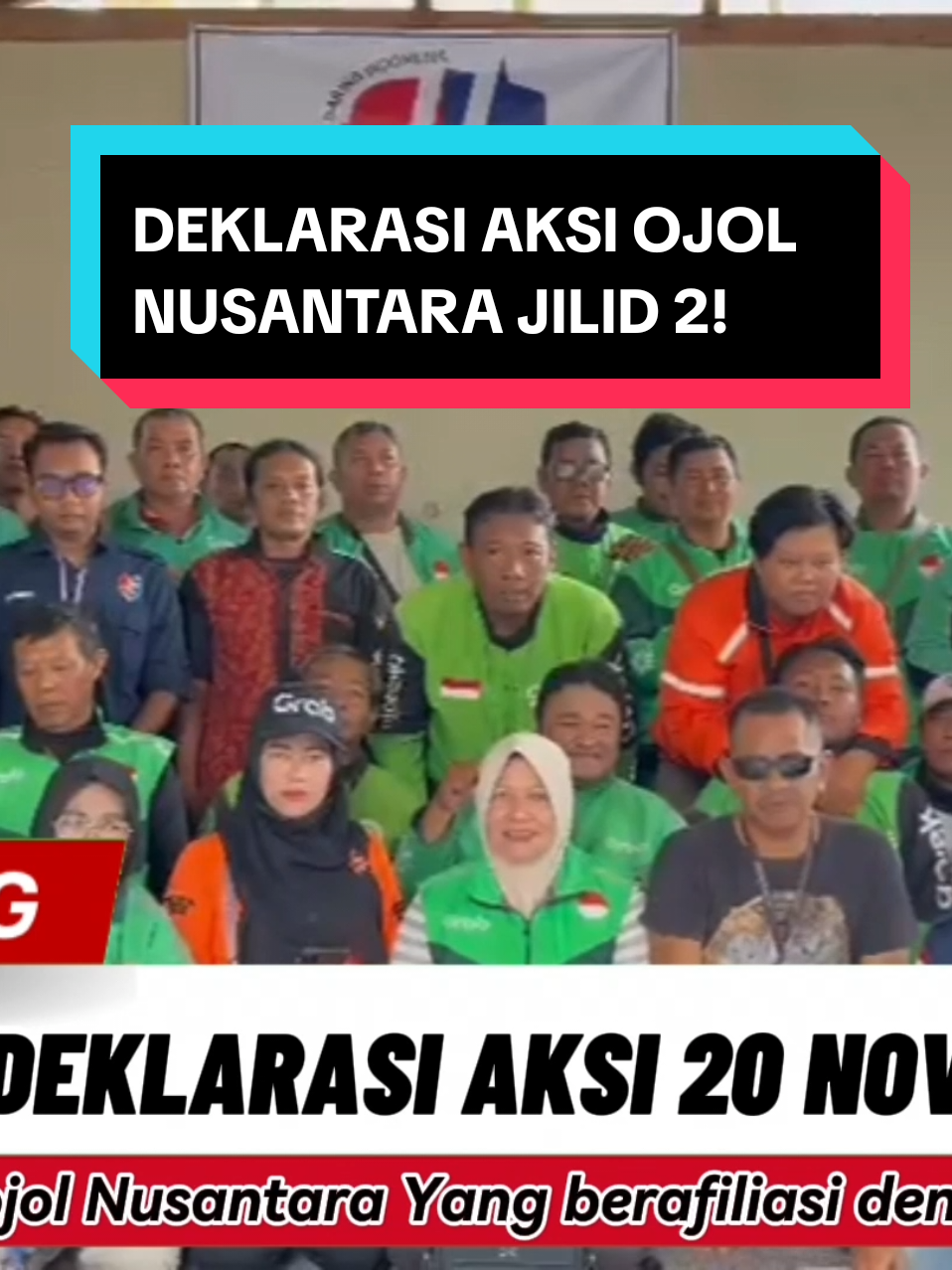 🔥BERGERAK SERENTAK BERDAMPAK 🔥 DEKLARASI AKSI OJOL NUSANTARA JILID 2! 🚨 Ribuan driver dari 12+ wilayah se-Indonesia bersatu di Jakarta, 20 Nov 2025! Kami tegaskan 4 tuntutan ini untuk masa depan transportasi online yang lebih adil. Cek detailnya! 👇 #AksiDamaiOjol #4TuntutanOjol #RegulasiOjol #SuaraDriver #FDTOI Lebih dari 5000 pengemudi daring siap bergerak dari Banten, Yogya, Surabaya, Medan, Balikpapan, dan 7 wilayah lainnya. Misi: Aksi Damai F.D.T.O.I Jilid 2, menyampaikan suara driver Ojol ke Istana dan Kemenhub. Pukul 10.00 WIB, 20 November 2025  Ini 4 Tuntutan Pokok Kami: KEHADIRAN UNDANG-UNDANG TRANSPORTASI ONLINE: Menuntut adanya UU untuk regulasi yang jelas di Indonesia. KENAIKAN TARIF LAYANAN ANTAR PENUMPANG PADA OJEK ONLINE (R2): Mendesak penyesuaian tarif untuk sepeda motor (R2). KETENTUAN TARIF BERSIH ANGKUTAN SEWA KHUSUS (R4): Menuntut penetapan tarif bersih bagi mobil (R4). TUNTUTAN KEHADIRAN REGULASI MAKANAN DAN BARANG PADA OJEK ONLINE (R2): Mendesak regulasi khusus untuk layanan pengantaran makanan dan barang. Kami Bergerak, Kami Bersuara! Mendukung terciptanya ekosistem transportasi online yang berkeadilan. Mari kawal! ✊🇮🇩