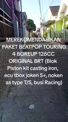 PAKET BEATPOP TOURING 4 BOREUP 128CC ORIGINAL BRT (Blok Piston kit casting iron, ecu tbox joken 5+, noken as type T/S, busi Racing). #tiktok #trending #trend #fyp #sparepartmotor 