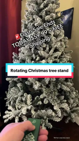 The tree stand that spins fits up to a 7.5 foot tree and holds 90 pounds #RotatingTreeStand #ChristmasDecor #HolidayDecor #springliftchristmastreestand #tiktokshopcreatorpicks 