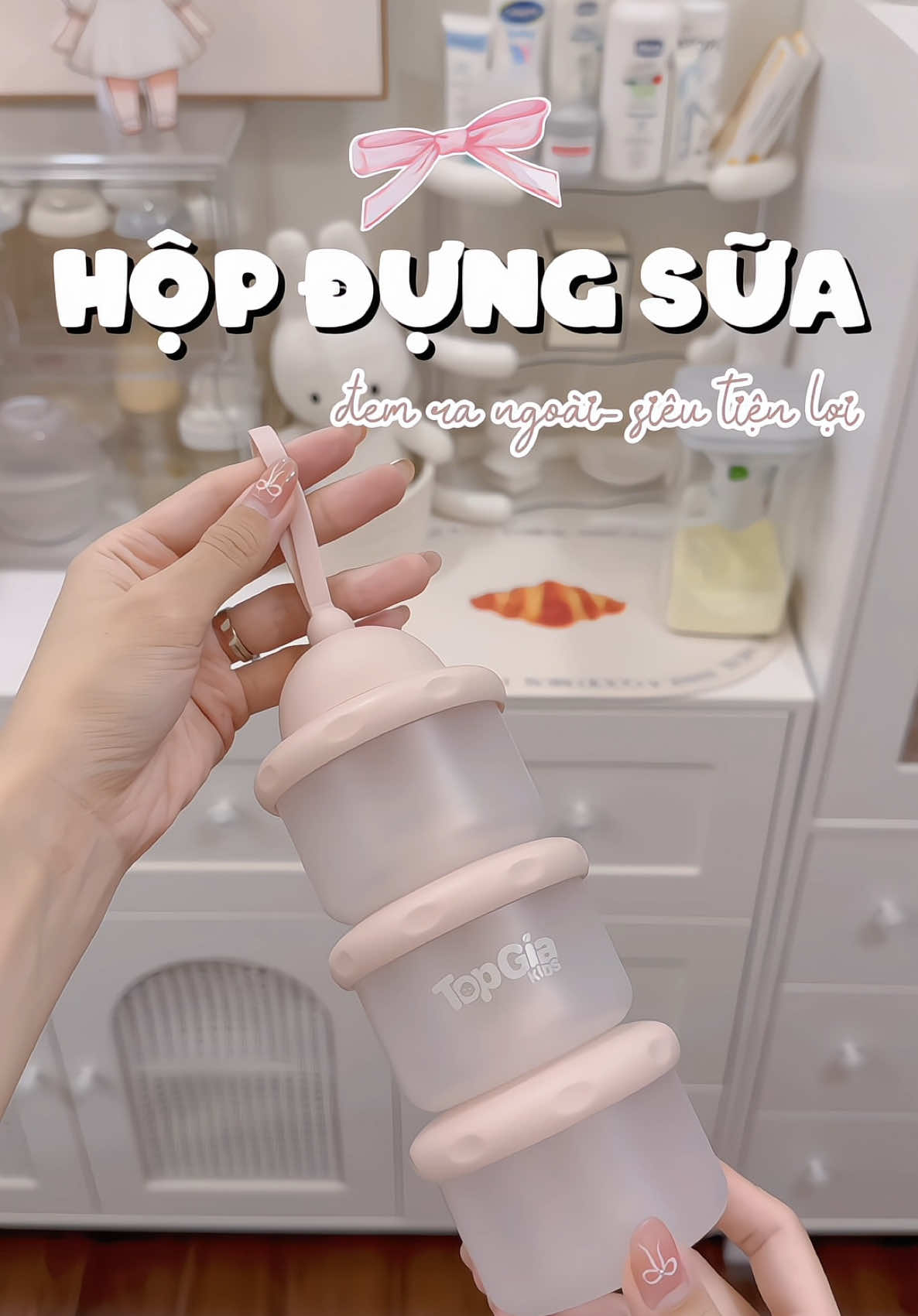 Hộp đựng sữa cũng phải hồng bánh bèo mí chịu nha🤣  #hopdungsuabot #topgia #mebimsua #review #xuhuong #chamcon 