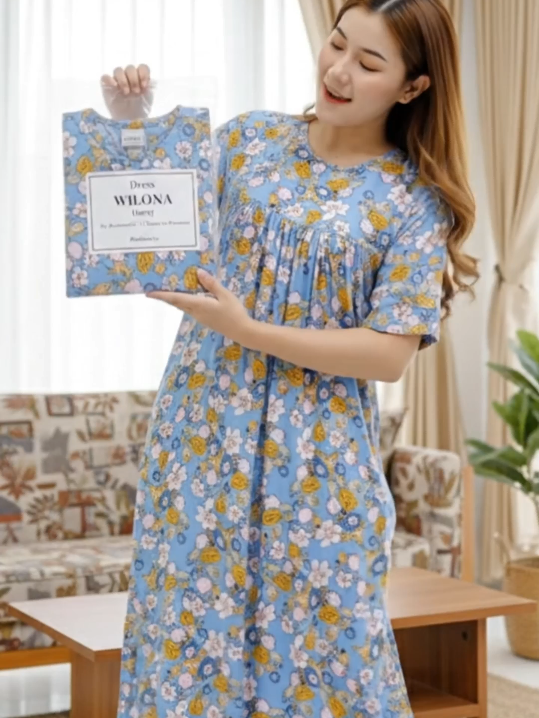 Nyaman seharian & tetap stylish? Dress WILONA Premium Rayon jawabannya! ✨ Cocok buat #TeamRebahan tapi tetap kece. Kamu setuju? #DasterPremium #DressWilona #RayonPremium #OutfitRumah #RacunTikTok