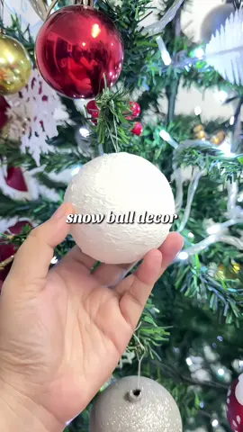 Snow ball Christmas decor #christmas #christmasdecor #christmastree 