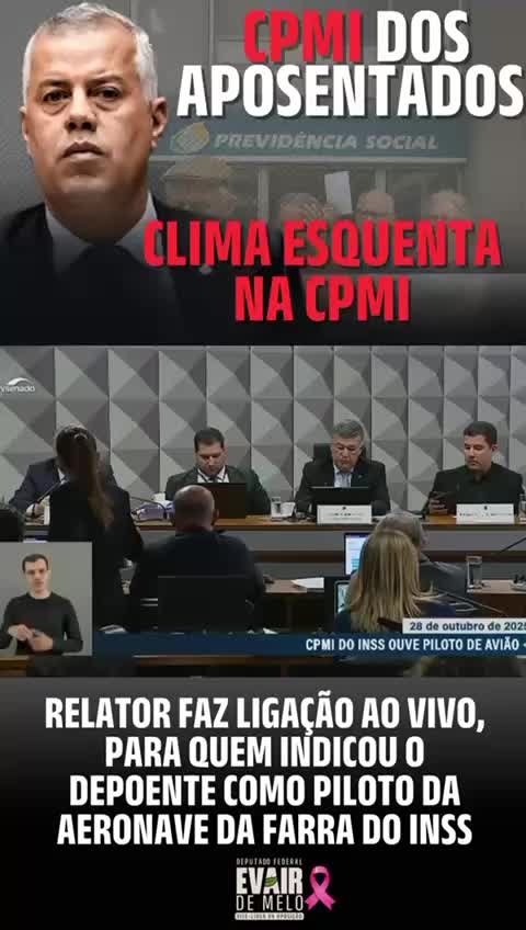 🚨 URGENTE! O relator foi sagaz e pediu que o depoente ligasse ao vivo para quem o indicou como piloto da CONAFER — uma das principais associações ligadas à farra do INSS! 🔥 O cerco está fechando… e o Brasil está vendo quem tem coragem de encarar a verdade. 💪🇧🇷 Ninguém vai ficar impune. Seguimos puxando o fio da meada nesse crime contra os aposentados do nosso país! Vai vendo, Brasil! #RouboDosAposentados #CPMI #INSS #CrimeOrganizado #TransparênciaJá #Justiça #DinheiroRastreado #VaiVendoBrasil