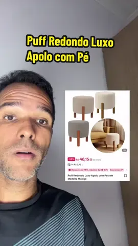 Puff Redondo Luxo Apolo com Pé