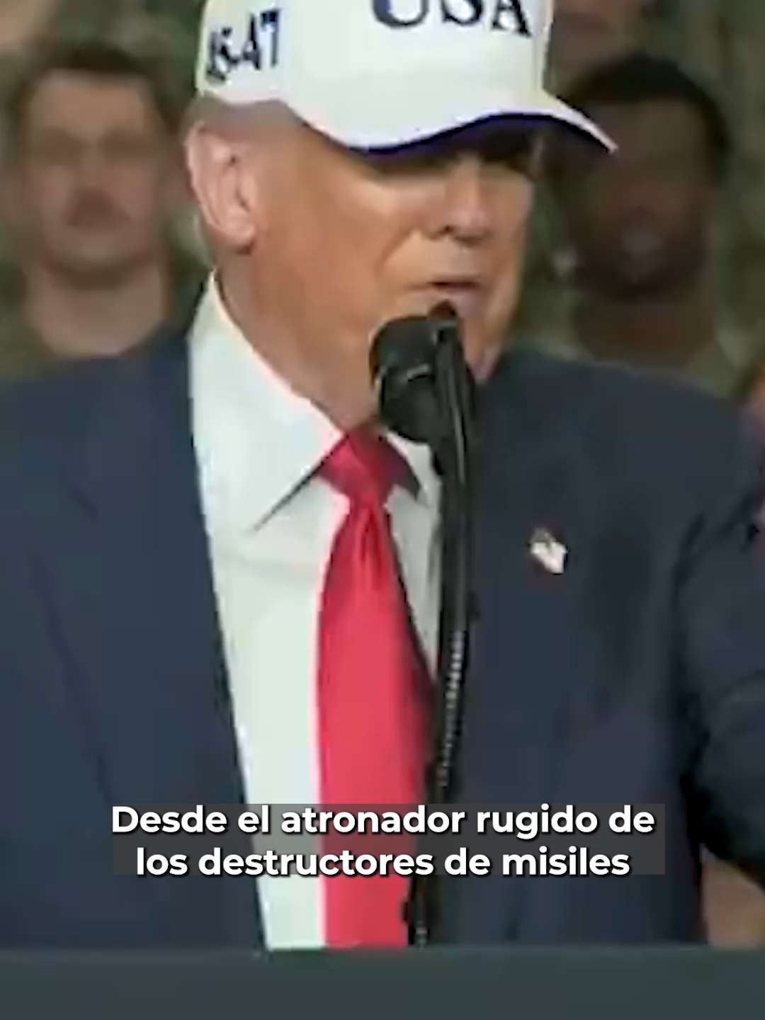 Trump ensalzó el poder naval de EUA y aseguró que la Marina está lista para neutralizar cualquier amenaza. #Latinus #InformaciónParaTi