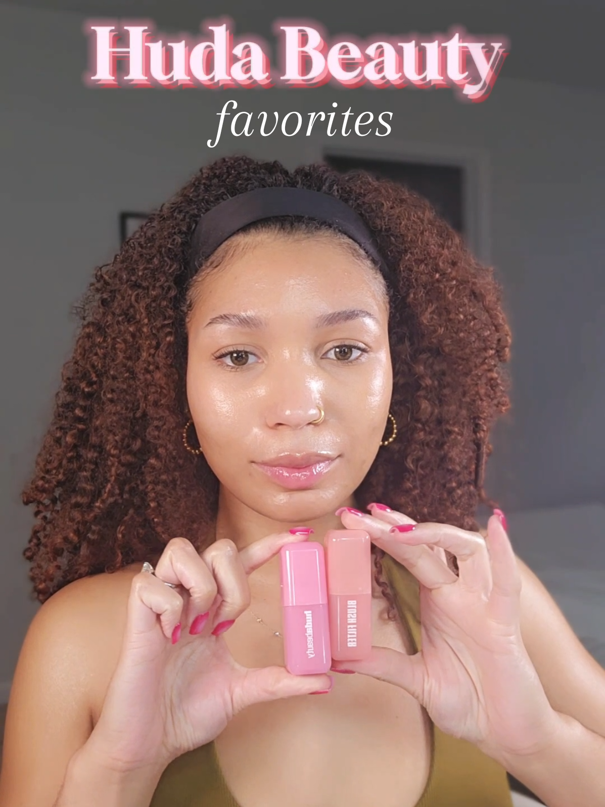 my current blush obsession and best setting powder for oily skin✨️🩷  @Huda Beauty @hudabeauty #hudabeauties #hudabeauty 