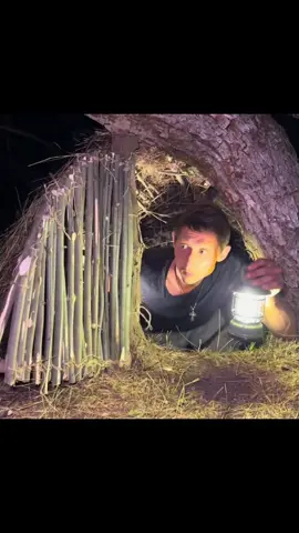 Building of a cozy dugout under the trunk of an old tree, a warm stove. Bushcraft#forest #shelter #survival #camping 