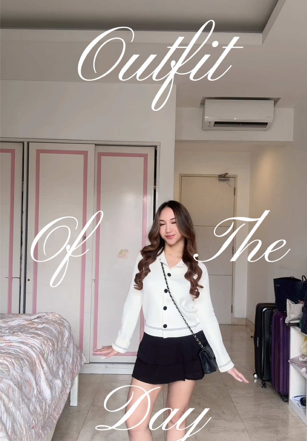 OUTFIT CHECK FULL HARI INII 🤍 looove the color combination 😍#outfitcheck #whiteonblack #CapCut 