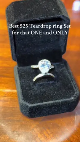 Tear drop sterling silver ring set, she will love it forever. #travelset #ringset #DoMoreInAYear #jewerly #giftidea 