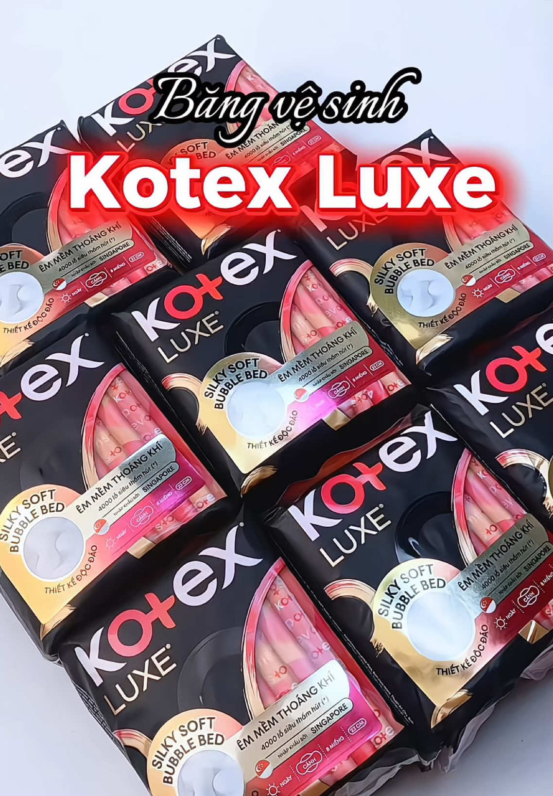 Băng vệ sinh KOTEX LUXE siu êm, thấm hút nhanh ưng lắm lun🥰 #kotex #bangvesinh #bangvesinhkotex #kotexluxe #rungdau 