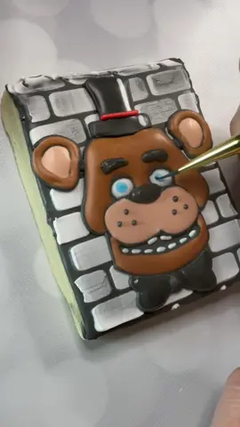 Freddy Fazbear Cookie #fnaf #freddy #spookycookies #sugarcookies #royalicing 