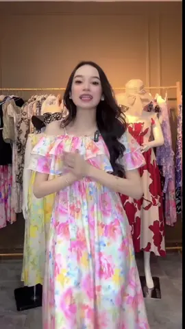 AMARIS LONG DRESS Motif Bunga #fyp 