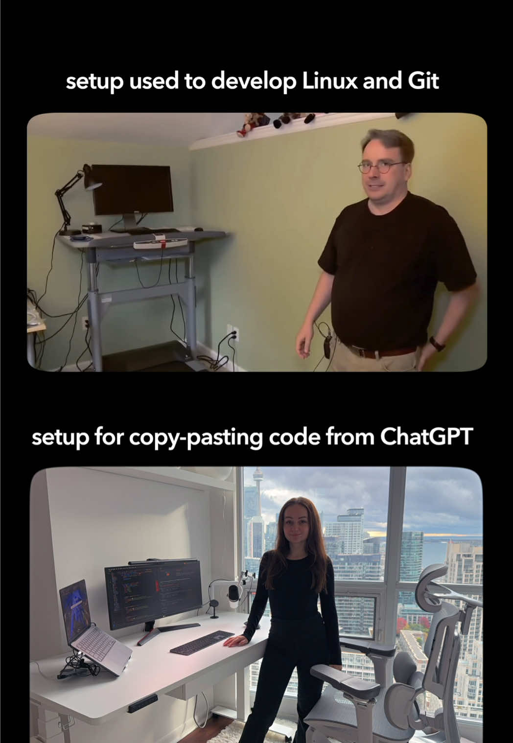 just to roast us more… Git was literally his side project 💀  what did you contribute?👇 #programming #linux #coding #programminghumor #codingmemes 