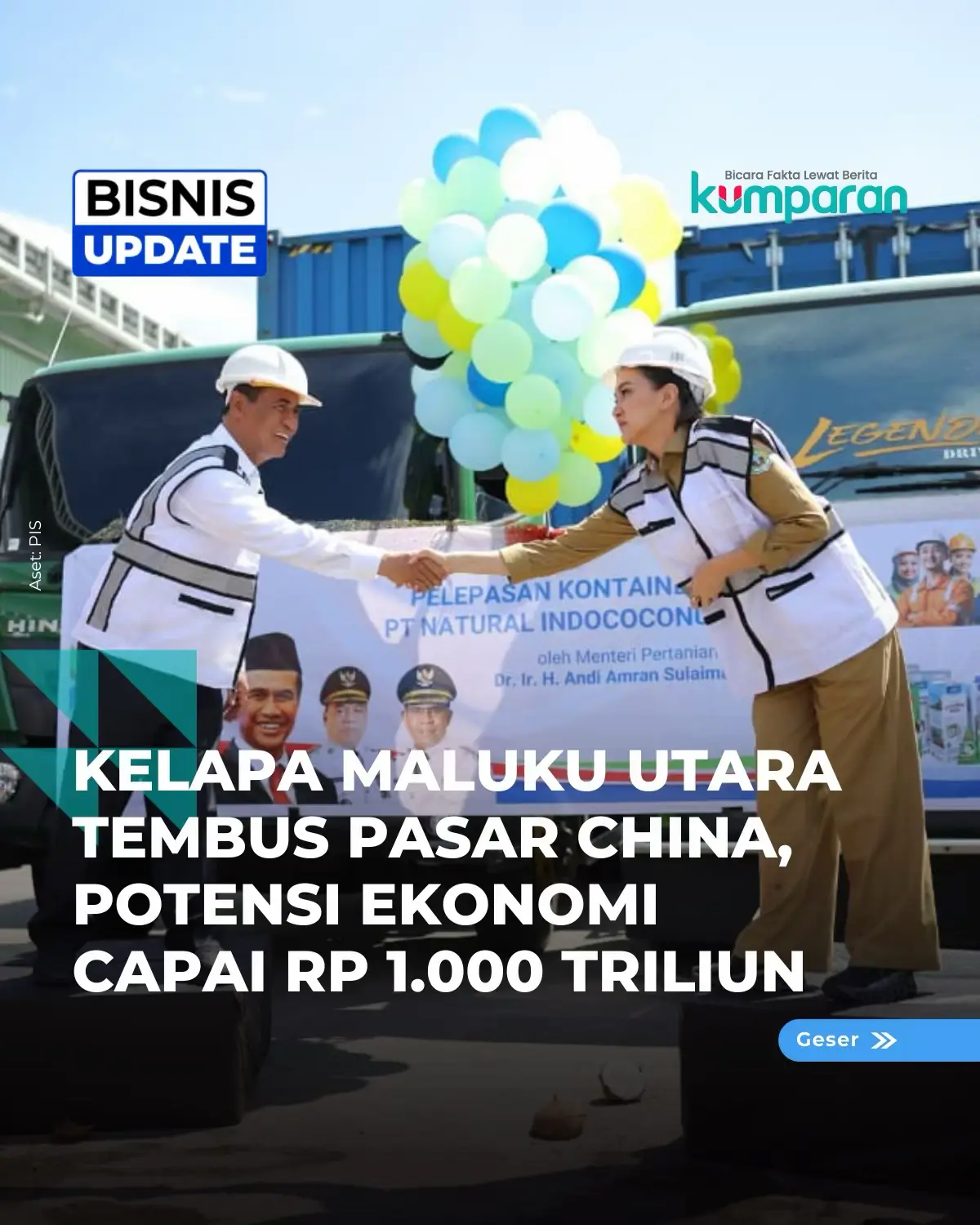 Hilirisasi kelapa di Maluku Utara mulai menunjukkan hasil yang signifikan. Menteri Pertanian Andi Amran Sulaiman melepas ekspor produk olahan kelapa seperti coconut milk dan minyak kelapa murni ke Tiongkok, menandai pergeseran dari penjualan bahan mentah menuju produk bernilai tambah. “Kita tidak lagi mengirim bahan mentah, tetapi produk olahan. Ini langkah penting yang dimulai dari daerah,” ujar Mentan Amran saat melepas ekspor, Senin (27/10). Melalui hilirisasi, nilai ekonomi kelapa meningkat secara signifikan. Kelapa yang sebelumnya hanya dihargai sekitar Rp3.000 per butir, dapat bernilai hingga Rp40.000 sampai Rp50.000 per butir setelah diolah. Pemerintah juga merencanakan pengembangan 10 ribu hektare kebun kelapa baru pada tahun 2026 tanpa biaya bagi petani, guna memperkuat ekonomi lokal dan memperluas kesempatan kerja. Maluku Utara menjadi contoh penerapan hilirisasi yang mampu meningkatkan daya saing di pasar internasional. “Ke depan, kita ekspor coconut milk, coconut chips, hingga coconut flour. Ini akan meningkatkan devisa dan kesejahteraan petani,” kata Mentan Amran. Upaya ini diharapkan dapat memperkuat ketahanan ekonomi masyarakat serta membuka peluang pertumbuhan yang lebih inklusif. 📸: Dok. PIS, kumparan. Follow WhatsApp Channel kumparan untuk dapat Informasi terpercaya dikirim langsung ke WhatsApp kamu. Ketik kum.pr/WAchannel di browser kamu sekarang, agar bisa share informasi tanpa ragu. #bisnisupdate #update #bisnis #carousel #hilirisasi          