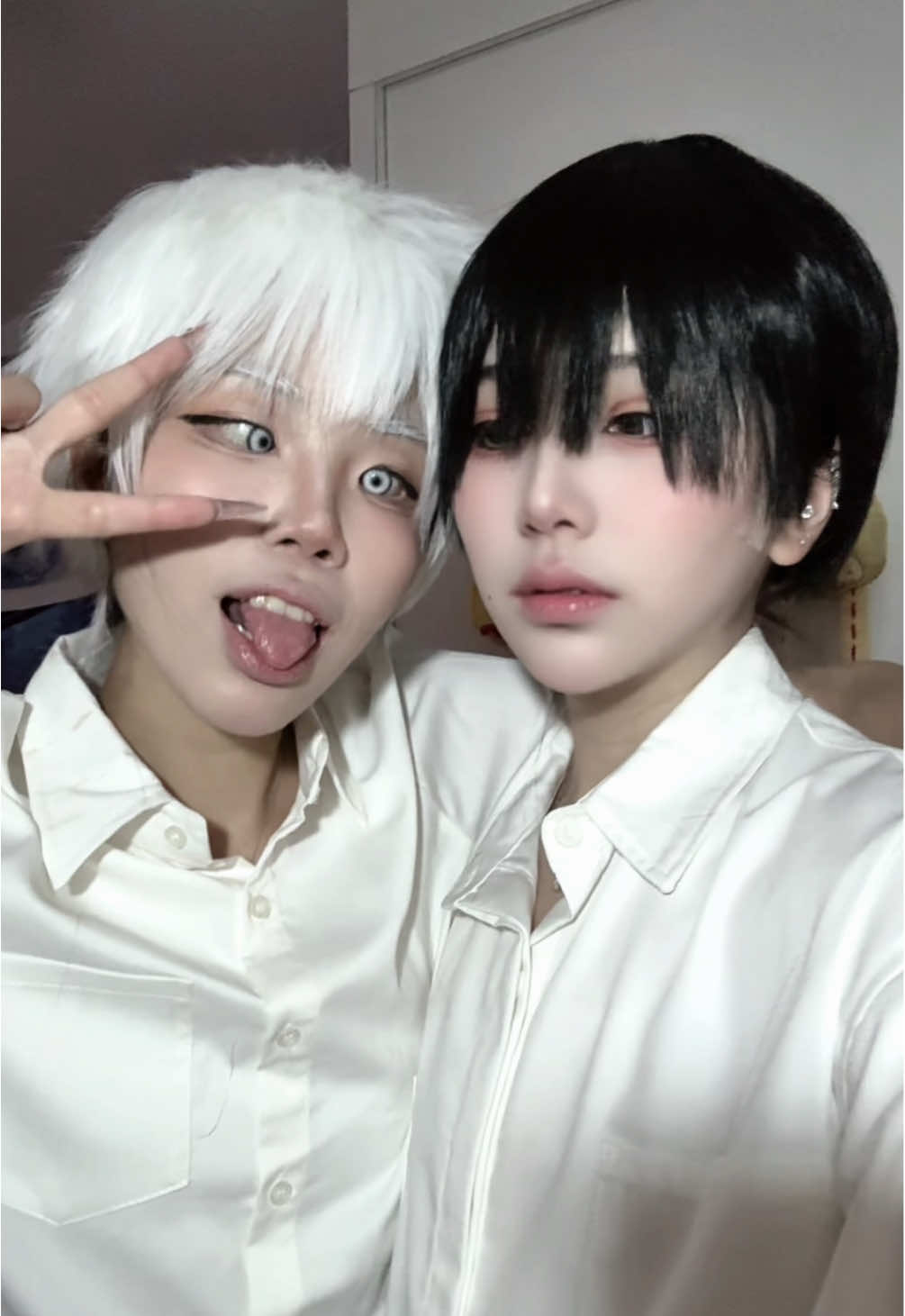 cosplayed 2 gay besties for halloween (spoiler* one is dead) @HOLOSAXUAL💗  . #thesummerhikarudied