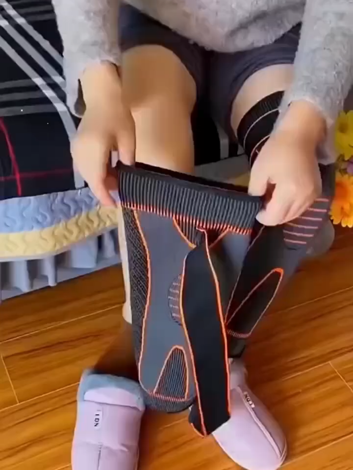 一定要保护你的膝盖哦，这个护膝，里面有上百颗艾草点缀