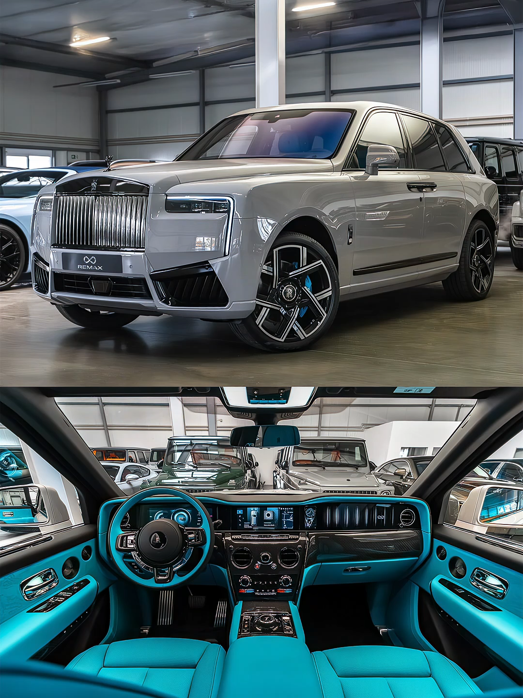 Rolls Royce Cullinan Facelift Black Badge - 4 Seats ***2026 / Series II / Shooting Star / Bespoke*** NO.: 407701 Year: new Mileage: 0 km Color: Tempest Grey Interior: Leather Turchese Drive: PETROL Engine Displacement: 6749 cm³ Engine Power: 441 kW | 600 PS Emission Standard: Euro 6 Energy consumption (combined): 16.2 l/100 km¹ Fuel Consumption (combined): 16.2 l/100 km¹ Fuel Consumption (city): 28.2 l/100 km¹ Fuel Consumption (Suburban): 16.9 l/100 km¹ Fuel Consumption (Rural): 13.4 l/100 km¹ Fuel Consumption (Highway): 13.7 l/100 km¹ CO₂ Emissions (combined): 367 g/km¹ German Vehicle Tax (yearly): 1084 €² CO₂ Class based on CO₂ Emissions (combined): G #rollsroyce #cullinan #blackbadge #turchese