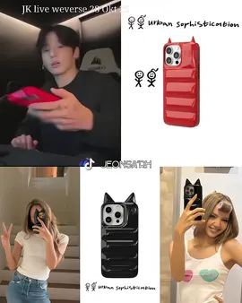 waktu JK live salfok sama case hpnya JK jadi keinget sama case hpnya Lisa juga🤭😆💜💛🤌🏻samaan beda warna aja🙃 #lisa #jungkook #liskook #lizkook 