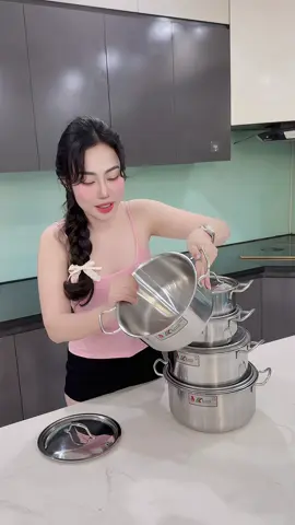 Bộ 5 nồi inox klins cao cấp #bonoiinox #bonoiinoxcaocap #bonoi 