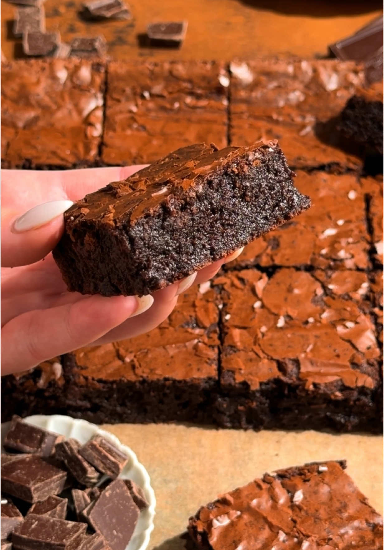 The Best Fudgy Brownies ✨🤎 Extra chocolatey with shiny crinkly tops and perfectly fudgy centers! They’re also super simple to make with ingredients you probably already have on hand 🫶🏻  #brownies #fudgybrownie 