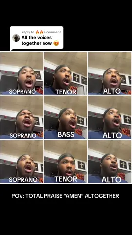Replying to @🔥🔥 here ya go all together 🙌🏾 #totalpraise #soprano #alto #tenor #bass 