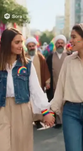 حتی اونا هم نتونستن جلوی رنگین‌کمان رو بگیرن 🌈   وقتی عشق تصمیم می‌گیره رژه بره، هیچ‌کس جلودارش نیست 💃💖   #رنگین‌کمان   #عشق_بدون_مرز   #آزادی_برای_همه   #با_افتخار   #خنده_و_عشق  