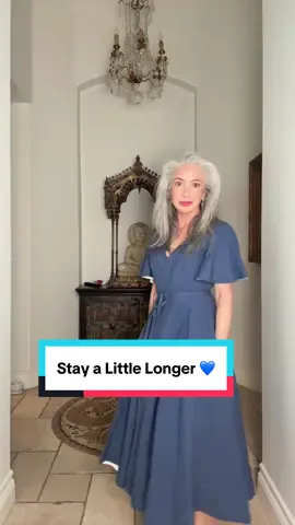 It’s so easy to rush to the next goal or the next version of yourself. But there’s something really beautiful about slowing down right here… about noticing who you’re becoming and giving her space to breathe.🦋 I spent so many years living for what was next, or replaying what was behind me. But somewhere along the way, I realized this moment right now is the one that matters most. The quiet mornings. The growing confidence. The peace that comes from simply being here.🤍 No matter what chapter of life you’re in, this moment right now is the one worth savoring. Stay a little longer in it… you might just realize she’s exactly who you prayed to become. 💙 XOXO, V🌸 💙 butterfly wrap dress @Son de Flor ✨  🔗 in bio. #midlifewomen #selfloveclub #silverhair #agingwell #womenover50 wrap, dress fashion. ⁉️Are you learning to love the woman you are right now?