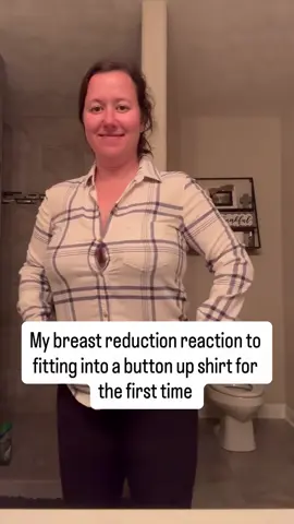 I have literally not been able to button up a shirt since probably the 6th grade! This is the most satisfying feeling so far!  #breastreductionsurgery #postop 
