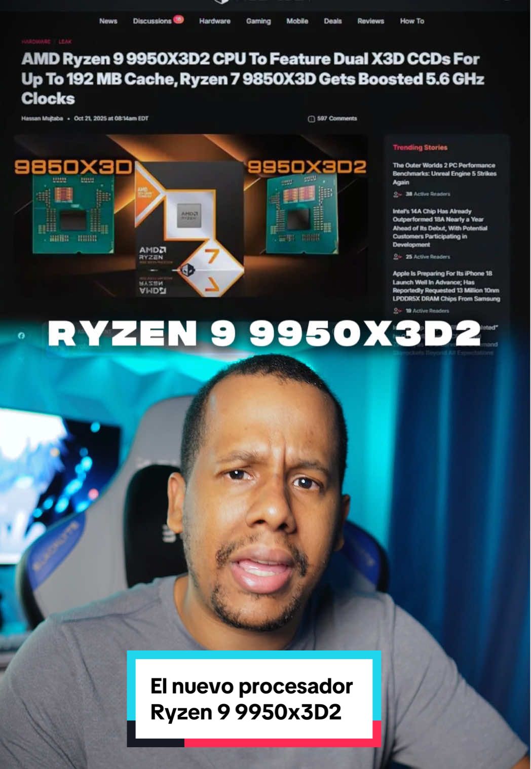 El nuevo procesador Ryzen 9 9950x3D2 #pcgamer #cpu #pcgaming #ryzen #amd 