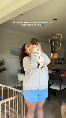 spend the morning with me and my 8 week old as a first time mom 🫶🏻🍼💙 #postpartum #firsttimemum #newbornbaby 