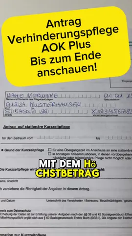 📄 Heute fülle ich den Antrag auf Verhinderungspflege mit dem Höchstbetrag und stundenweiser Verhinderung aus – diesmal mit dem Formular der AOK+ 💚 Speichere dir dieses Video 🔖, damit du immer weißt, wie man Verhinderungspflege richtig abrechnet! Schau dir auch unbedingt die Excel-Liste an, die in meinem Profil fixiert ist 📊 – perfekt als Anhang zum Antrag! 👇 Schreib in die Kommentare, welches Formular ich als Nächstes ausfüllen soll! Und folge mir, um keinen Pflege-Content mehr zu verpassen 🩵 @Sozialhummel @Leben.mit.24h.assistenz  #Verhinderungspflege #Pflegegeld #AOKplus #PflegeAlltag #Pflegewissen