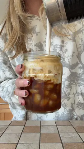 I’ve missed my coffees at home🤎🎃 #coffeetok #pumpkincoffee #pumpkinbutterlatte #shakenespresso #coffeeathome 