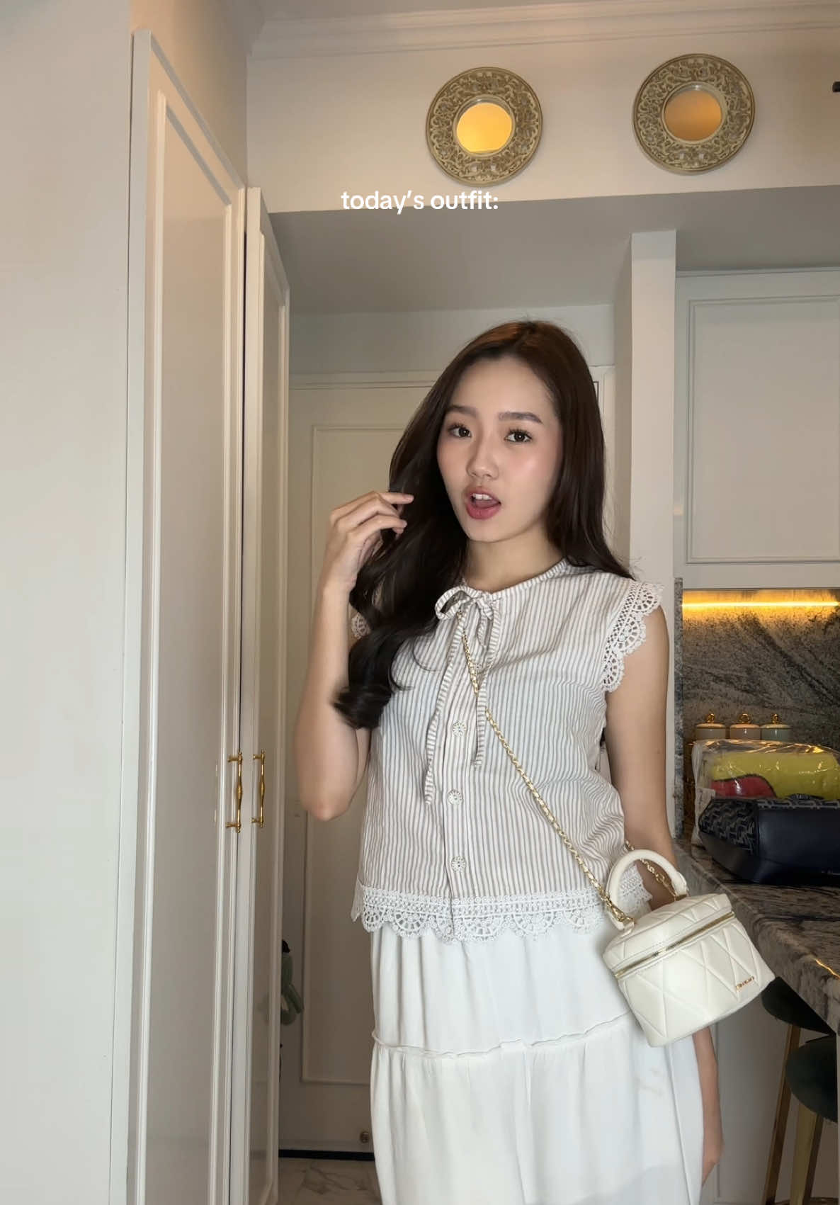 romantizing today’s outfit with a little fitcheckk 🤍 #OOTD 