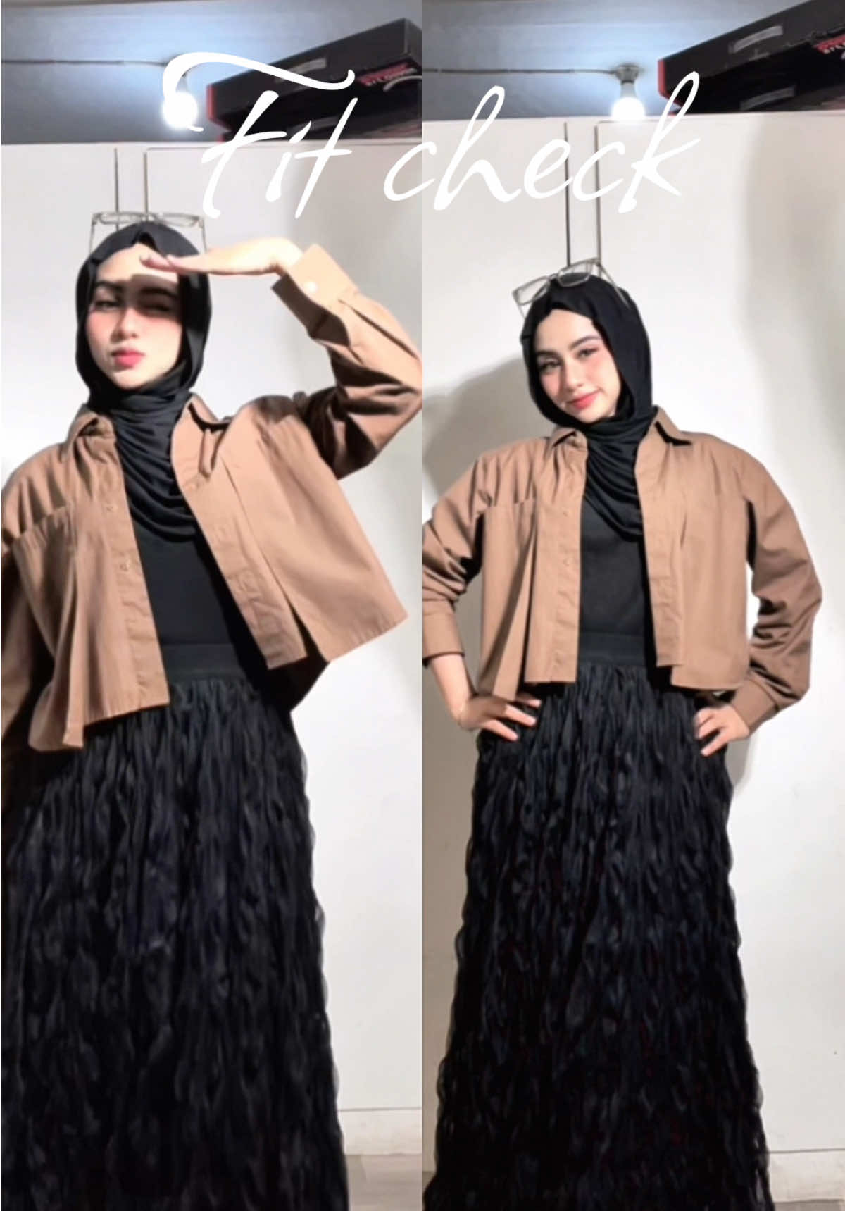 Outfit simpel fav aku💝🤎#cottoninlace #kemejacrop #fyp #rekomendasirok #outfitrekomendasi 