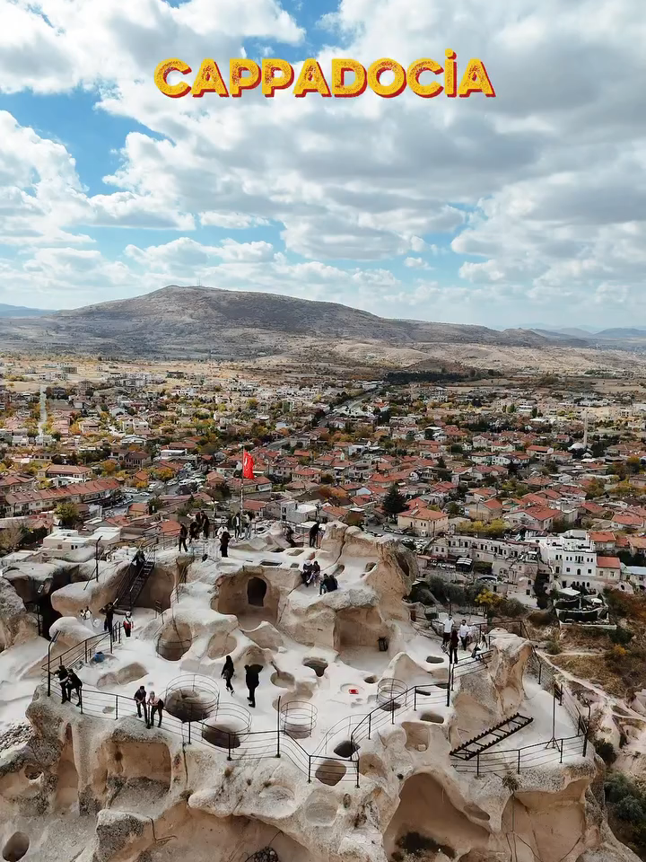 Drone ile farklı açıdan Uçhisar kalesi