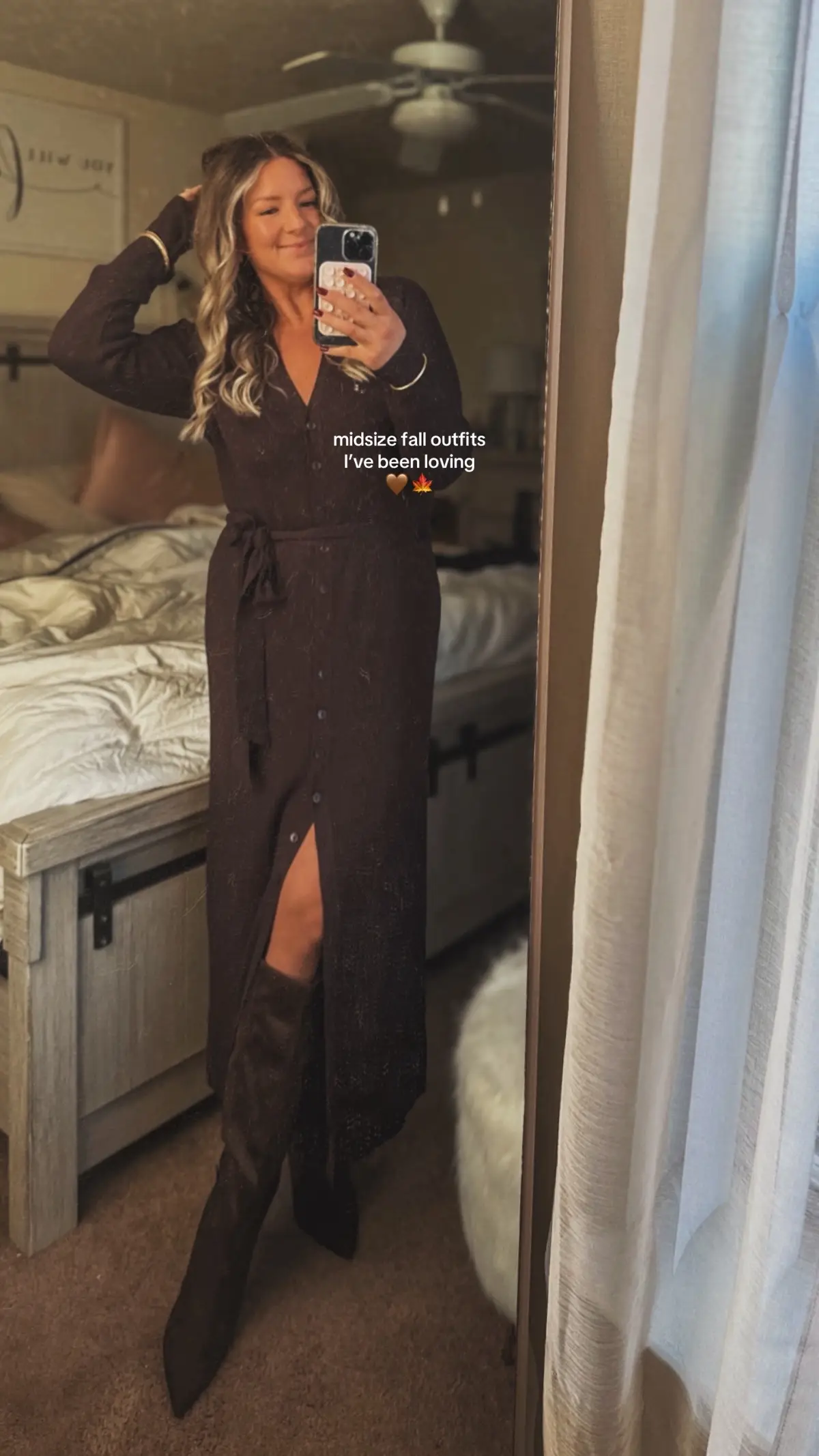 Can you tell what color I’m currently obsessed with? My entire wardrobe has concerned to brown and I’m okay with it ✨ lots of fun textures for elevated basics and some cozy matching sets for those lazy days when I still want to look put together 🫶🏼 #midsize #midsizefashion #fallfashion #outfitideas #styleinspo  @aerie @target @Gap @abercrombie @J.Crew 