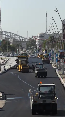 تبليط شارع الكورنيش في مراحله النهائية